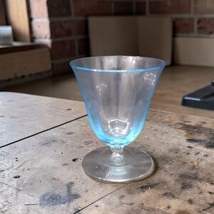 Fostoria Azure Oyster Fruit Cocktail Glass, Vintage Optic Glassware, Replacement